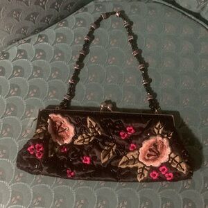 Beaded floral evening bag